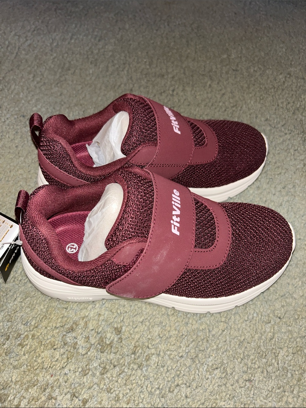 Womens Maroon Slip-On Athletic Shoes